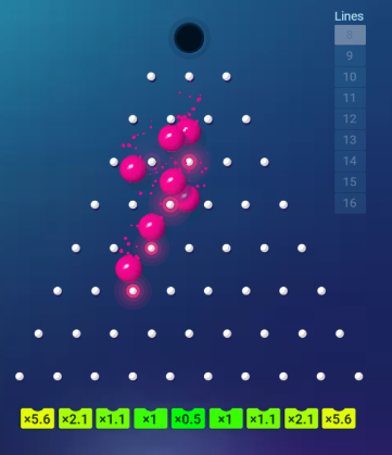 Autospins in Plinko - launching several balls alternately 